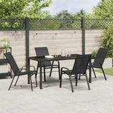 Garden Dining Set 5 pcs Black Powder-coated Steel 3379117