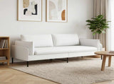 3-Seater Sofa White 222 x 81 x 89 cm Fabric 42048639
