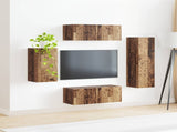 TV Cabinet Set Wall-mounted 4 pcs Old Wood Engineered Wood 3409013