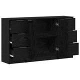 Sideboard with Drawer 3 pcs Black Oak Engineered Wood 3332544