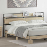 Storage Headboard with Shelf Sonoma oak 200 cm Engineered wood 859661