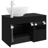 Bathroom Furniture Set 2 pcs Black Oak Engineered Wood 3403913