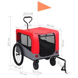 2-in-1 Pet Bike Trailer & Jogging Stroller Red and Grey 92440