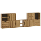 5 Piece TV Units with Storage ODDA Solid Wood Pine 3365374