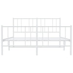 Metal Bed Frame without Mattress with Footboard White 140x190cm 352547