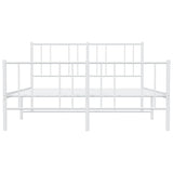 Metal Bed Frame without Mattress with Footboard White 140x190cm 352547