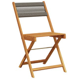 Folding Garden Chairs 8 pcs Grey Solid Wood Acacia 3214606