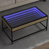 Coffee Table with Infinity LED Sonoma Oak 90x50x41 cm 847688