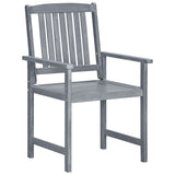Garden Chair Set of 6 Grey Solid Acacia wood Standard Durable 3078205