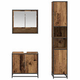 Bathroom Furniture Set with Door 3 pcs Old Wood Engineered Wood 3402551
