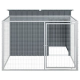 Dog House with Run Anthracite 153x194x110 cm Galvanised Steel 3214222