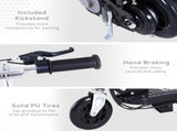 Powered E-Scooter Ride-On, with Brakes, Adjustable Seat, Adjustable Handlebars, Black T3398P349426