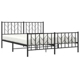Metal Bed Frame without Mattress with Footboard Black 160x200cm 374458