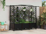 Raised Bed with Trellis and Roof Black 163 x 40 x 144 cm PP 3423109