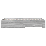 Bed Frame with Drawers without Mattress Grey Sonoma 90x200 cm 3280431