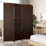 Room Divider 4 Panels Brown Poly Rattan 365361