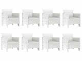 Garden Dining Set 9 pcs White Polypropylene 3378744