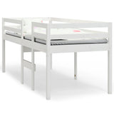High Sleeper Bed without Mattress White 75x190 cm Small Single Solid Wood Pine 821620