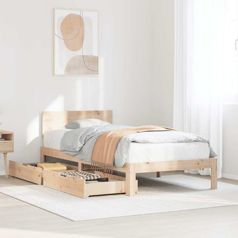 Bed Frame with Drawers without Mattress 75x190 cm Small Single 3301968
