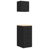 Garage Cabinets 2 pcs Black Engineered Wood 3328324