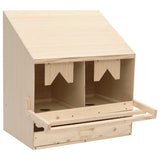 Chicken Laying Nest 2 Compartments 63x40x65 cm Solid Pine Wood 170651
