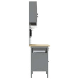 Work Cabinet with Drawer 10 pcs Black Engineered Wood and Steel 3321488