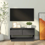 TV Cabinet Grey 74x34x40 cm Solid Wood Pine 813841