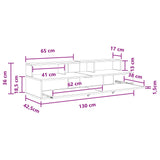 Studio Desk White 130 x 42.5 x 36 cm Engineered Wood 8006724
