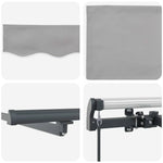 Retractable Awning Manual Light grey 350 x 250 cm Fabric 3330380