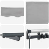 Retractable Awning Light grey 400 x 300 cm Fabric 3330644