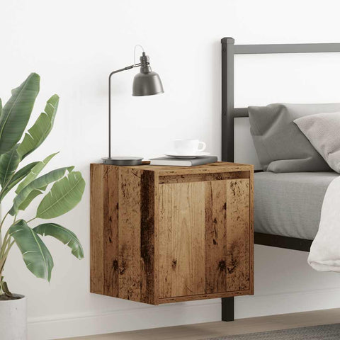 ZNTS Wall-Mounted Bedside Cabinets 2 pcs Old Wood 38x34x40 cm 861244