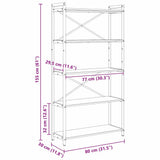 Bookshelf Grey sonoma 80 x 30 x 155 cm Engineered Wood 868416