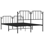 Metal Bed Frame without Mattress with Footboard Black 140x200cm 373906