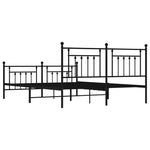 ZNTS Metal Bed Frame without Mattress with Footboard Black 183x213cm 353560