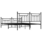 ZNTS Metal Bed Frame without Mattress with Footboard Black 183x213cm 353560
