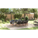 Garden Dining Set with Cushion 9 pcs Black Poly Rattan 3261669