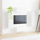 TV Cabinet Set Wall-mounted 4 pcs White Engineered Wood 3409033