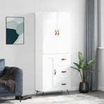 Highboard White 69.5x34x180 cm Engineered Wood 3195987