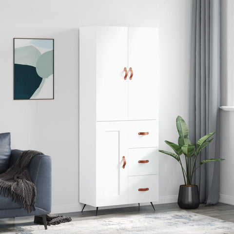 Highboard White 69.5x34x180 cm Engineered Wood 3195987