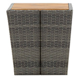 Tea Table Grey 41.5x41.5x43cm Poly Rattan and Solid Acacia Wood 46198