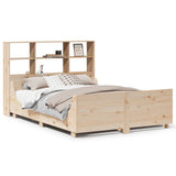 ZNTS Bookcase Bed without Mattress 140x200 cm Solid Wood 3323806