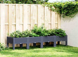 Garden Planter with Legs Blue Grey 160x40x42 cm PP 367901