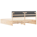 Bed Frame with Upholstered Headboard Dark Grey 200 x 200 cm 3398210