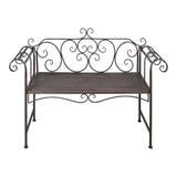 ZNTS Garden Bench 132 cm Steel Antique Brown 40716