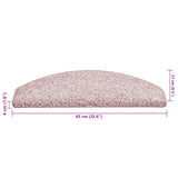 Stair Mats 15 pcs 65x21x4 cm Light Pink Half Round Large 322377