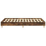Bed Frame No Mattress Smoked Oak 120x200 cm Engineered Wood 861034