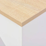 Bar Table with Moveable Shelf White 138x39x110 cm 280225