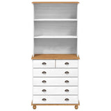 Hutch ASKIM White 91 x 40 x 200.5 cm Solid Pine Wood 3334641