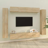 8 Piece TV Cabinet Set Sonoma Oak Engineered Wood 3114296