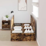 Storage Bed Frame Smoked Oak 90 x 190 cm Engineered Wood 3335409